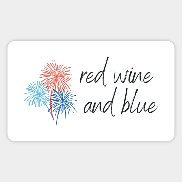 Red Wine Bleu Wine - Funny Wine Lover Quote Magnet by Grun illustration 